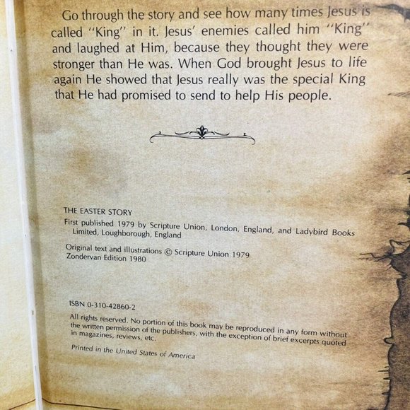 The Easter Story by Jenny Robertson Vintage Zondervan Kids Book #20 - Picture 7 of 7